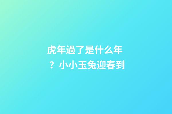 虎年過了是什么年？小小玉兔迎春到